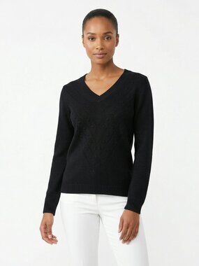 *Suzy Sheir Black V Neck Sweater